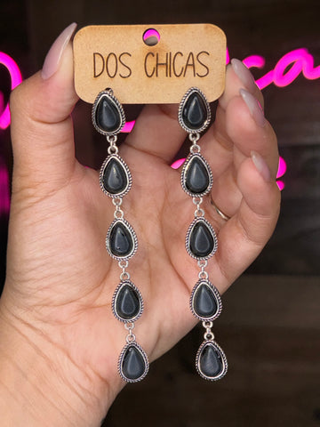 black drop earrings