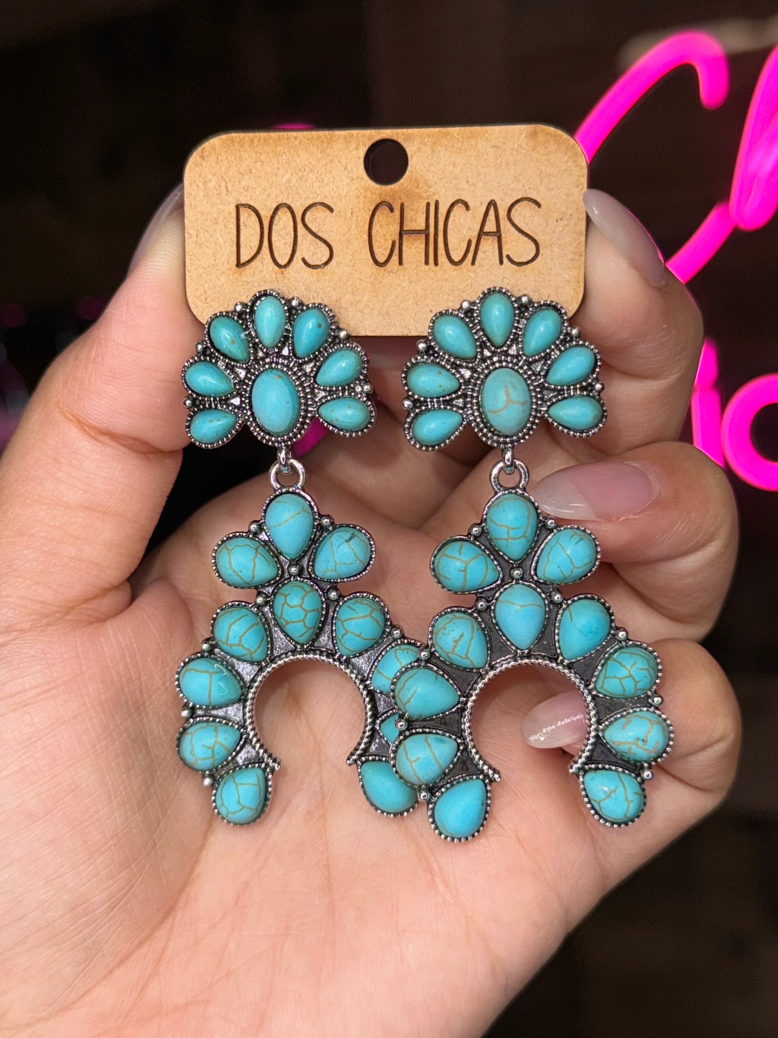 Turquoise Squash Blossom Earrings