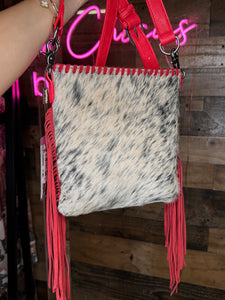 Trinity Ranch Red Cowhide Crossbody