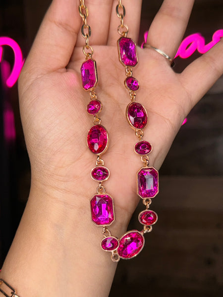 Magenta Stone Necklace