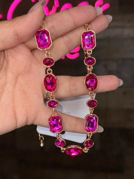 Magenta Stone Necklace