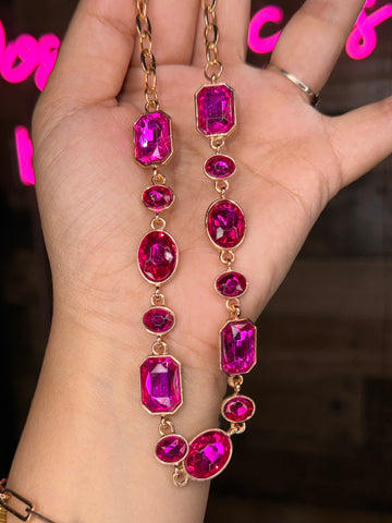 Magenta Stone Necklace