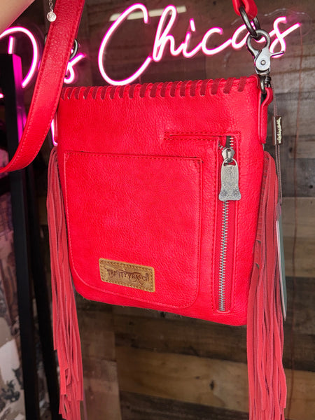 Trinity Ranch Red Cowhide Crossbody