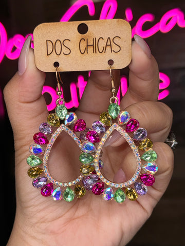 multicolor crystal earrings