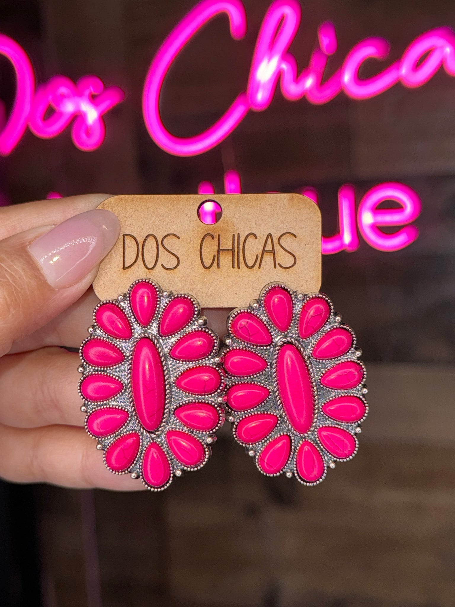 Fuchsia Large Post Earrings