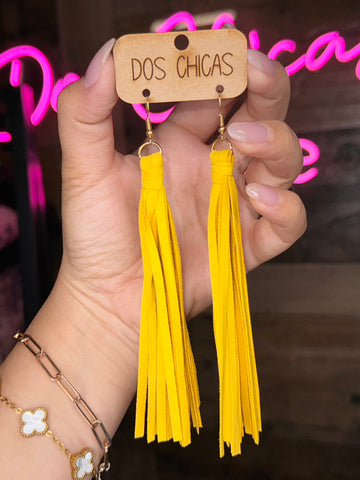 Mustard Fringe Earrings