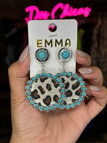 Turquoise Leopard Earrings