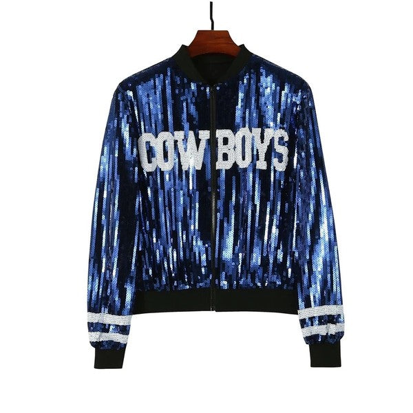 Dallas Cowboys Blue Sequin Jacket