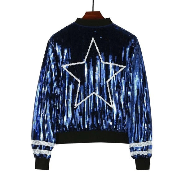 Dallas Cowboys Blue Sequin Jacket