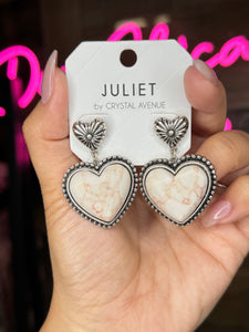 ivory heart earrings