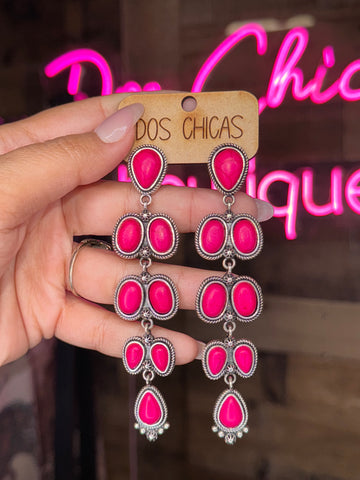 fuchsia long earring