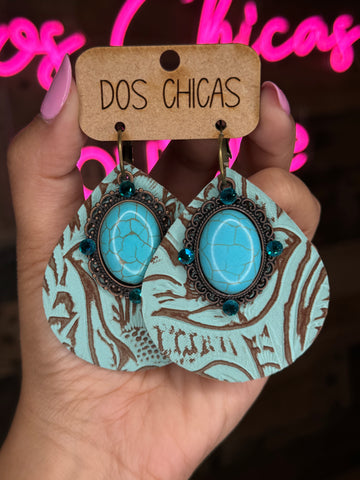 3 in 1 Turquoise Handmade Earrings by Dos Chicas