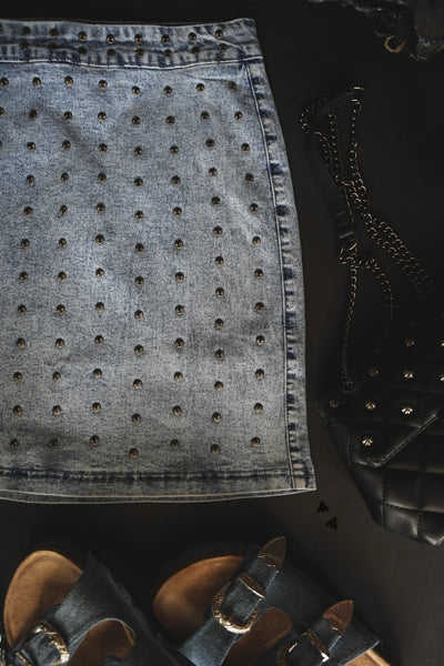 Studded Dreamz Denim Skirt