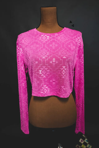 Chillville Pop Pink Long Crop