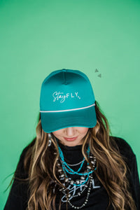 Fly Trucker Hat Turquoise